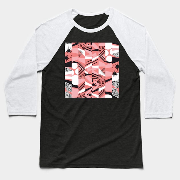 Chaotic abstract pattern, monochrome paisley Baseball T-Shirt by ilhnklv